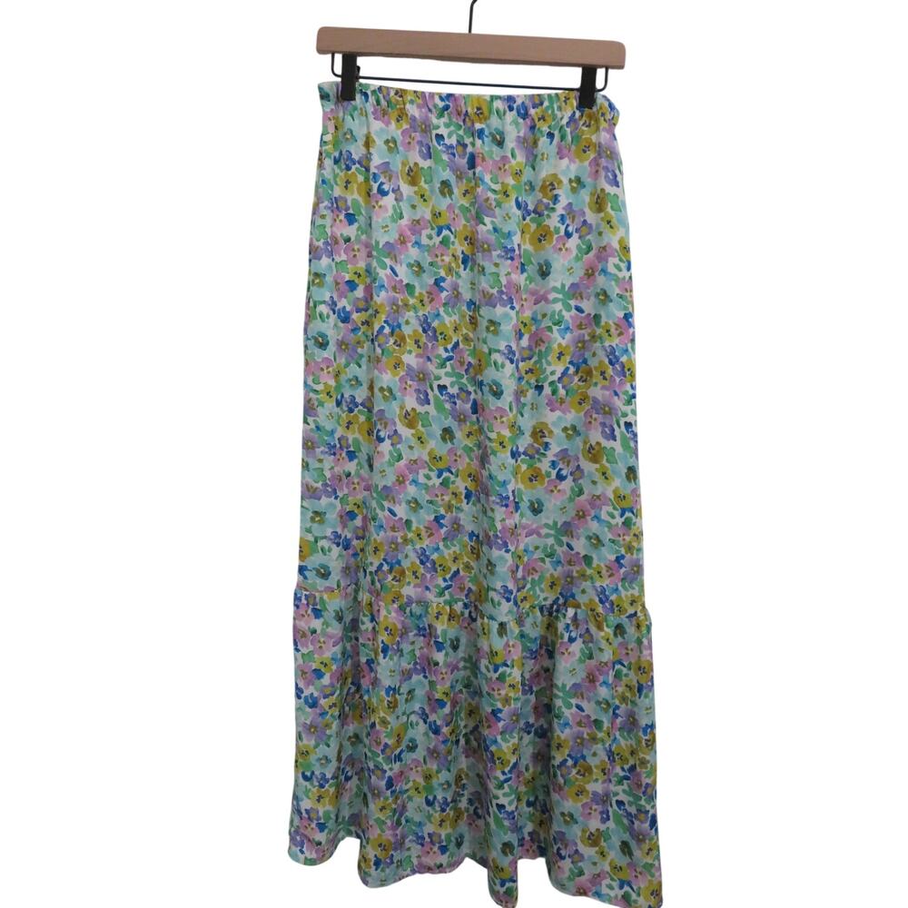 Resa Women Sz S Ditsy Floral Maxi Skirt Lightweight Boho Long Skirt